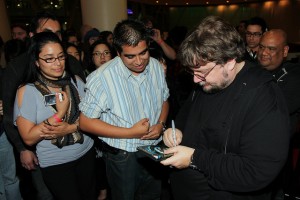 Guillermo del Toro signs DVDs